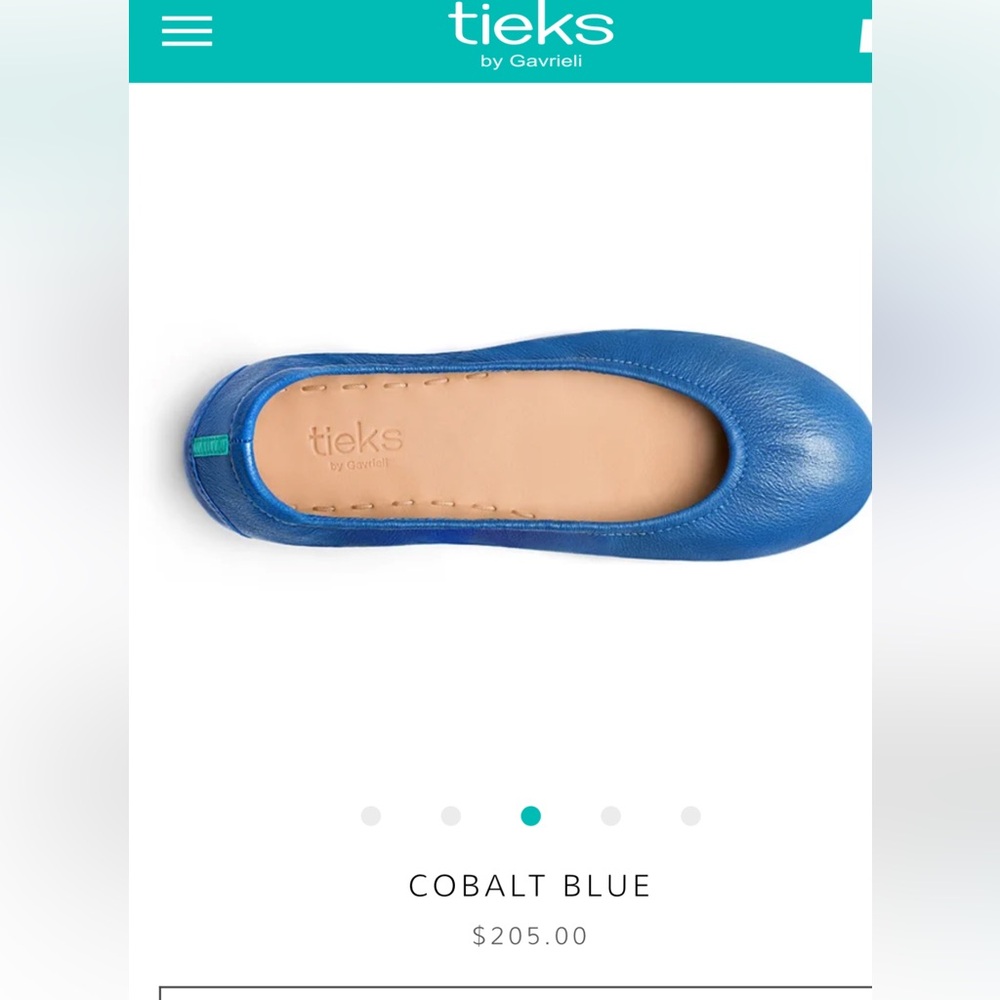 Tieks Vibrant Blue Leather Flats